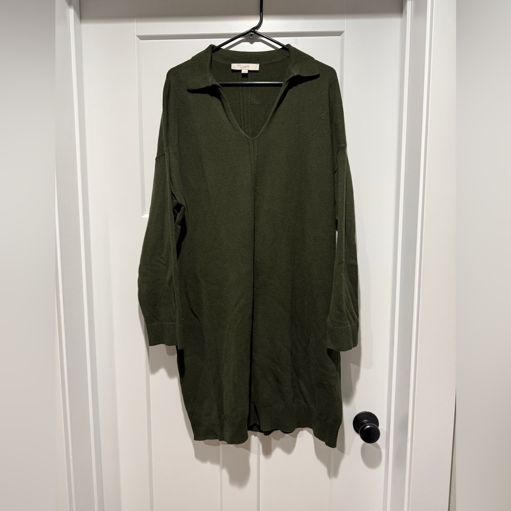 Loft Olive Green Knit Sweater dress